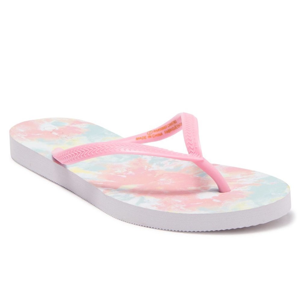 ABOUND Nordstrom Leyo Flip Flops in Pink Powder Stripe Dye New - Picture 1 of 4